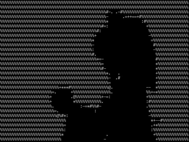 ターミナルで asciiplay を再生している様子